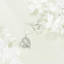 Baseball Earrings S925 Sterling Silver Baseball Heart Earrings Dangle Sport Drop Earrings Baseball Themed Jewellery Gift for Women Mom Baseball Coach Gifts