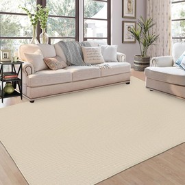 GlowSol Washable Area Rugs 9x12 Living Room Rug Modern Solid Rug Neutral Rug Farmhouse Large Rug Stain-Resistant Soft Floor Rug Low Pile Non Slip Carpet for Living Room Bedroom Dining Room,Beige