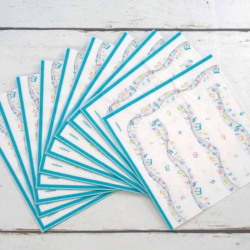 ペーパーナプキン ミュージック フロンティア デコパージュ ラッピング パーティー 音楽柄 五線譜 音符 デザイン