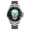 HUNRUY Skull Watches for Men Luminous 3D Skeleton GMT Unidirectional