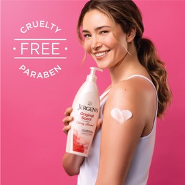 Jergens Original Scent Dry Skin Body Lotion, Hand and Body Moisturizer, Cherry Almond Essence, Dermatologist Tested, 32 Oz