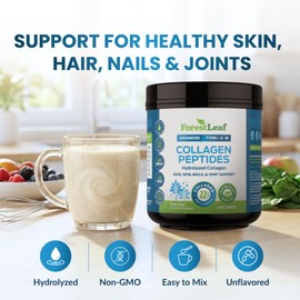 Collagen Peptides Powder Unflavored - Hydrolyzed Collagen Protein Powder Type 1, 2 & 3 - Grass Fed Keto Collagen Powder for Women & Men - Vital Hair, Skin, Nails, Joints, Recovery, 11g Per Serving