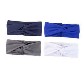 Ipetboom 4pcs Elegant Cross Hair Band Headwraps for Women Solid Hairband Scarves for Women Stretchy Spandex