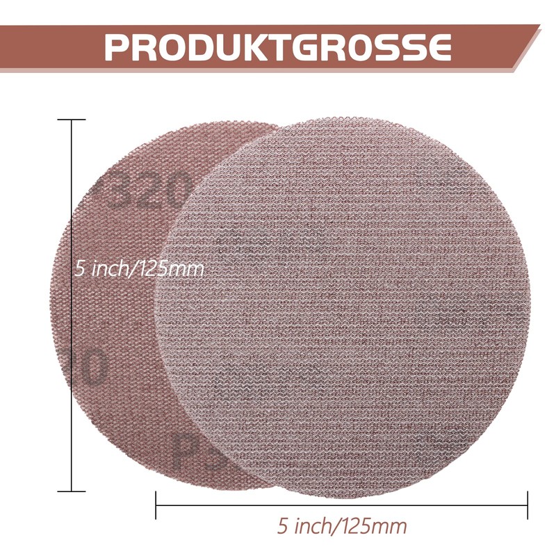VIBRATITE Pack of 50 Mesh Sanding Discs 125 mm Velcro,