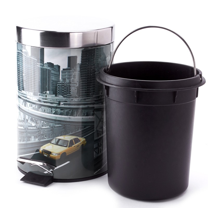 MSV "New York Pedal Bin, Multi-Colour, 3 Litre