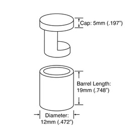 Sign Standoff 1/2" Diameter x 3/4" Barrel Length Brushed Stainless Finish Eco Easy Edge It No Drill Standoff Pack of 8 by Outwater