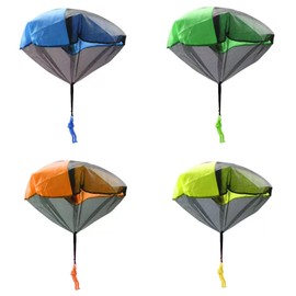 Set of 4 Mini Parachute Hand Throwing Toy Outdoor Play Park Flying Kids Toy Practice Reaction Technique Gift No Assembly Required