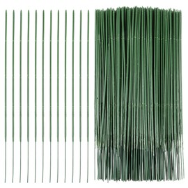 200 PCS Green Floral Wire Stems for Crafts and Florists, Plastic Artificial Flower Stems for Bouquets and Arrangements (20cm/8in)