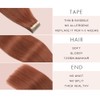 Tape in Hair Extensions Human Hair Auburn Brown Remy Hair