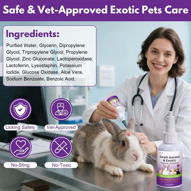 Zhizaiql Topical Solution for Rabbits, Guinea Pigs & Exotics, Relieves