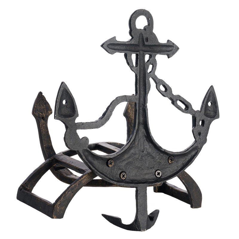 MyGift Brown Heavy Duty Cast Iron Outdoor Garden Hose Hanger