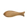 Creative Co-Op Carved Wood Fish Shaped Plate, Natural Dish Large