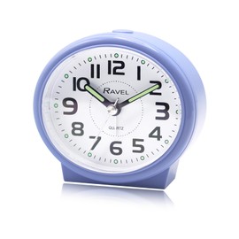 Ravel - Oval Modern Midsize Bedside Alarm Clock with Snooze and Light - Analogue Quartz - RC046 .7 - Lilac
