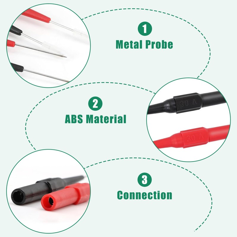 Test Probe Set, Test Probe Multimeter 0.7 mm Tip, Precision