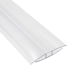 Clear H-Section Polycarbonate Sheet Joining Strip Muntin - 6mm, 7m