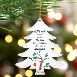 2Pcs Christmas Ornaments,Xmas Tree Decoration Gifts for Family, Sister, Brother, Friends,Husband Wife Tree Shape Acrylic Ornament Christmas Decor Ideal Under Tree Gifts for Coworkers Women Men,4 Ropes