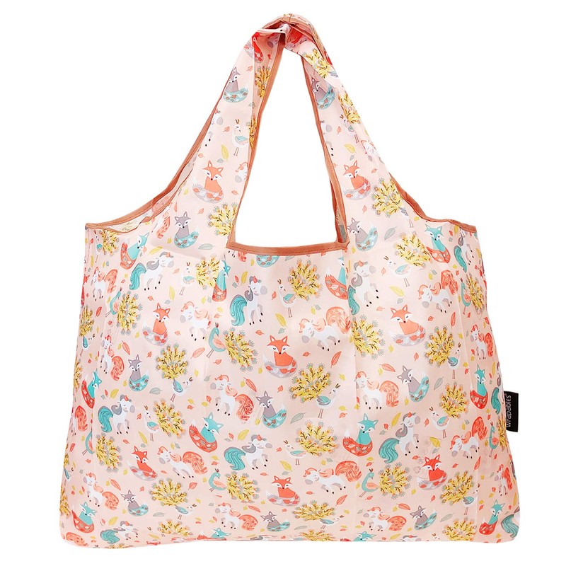 allydrew Large Foldable Tote Nylon Reusable Grocery Bag, Fantastic Creatures