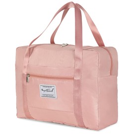 Flintronic Travel Duffel Bag, 42x34x14 Cabin Bag, Underseat Foldable Travel Duffel Bag, Weekend Bag for Women Overnight Bag, Holdall Bag Carry on Hand for Travel, Vacation, Sports, Gym-Noir, Pink