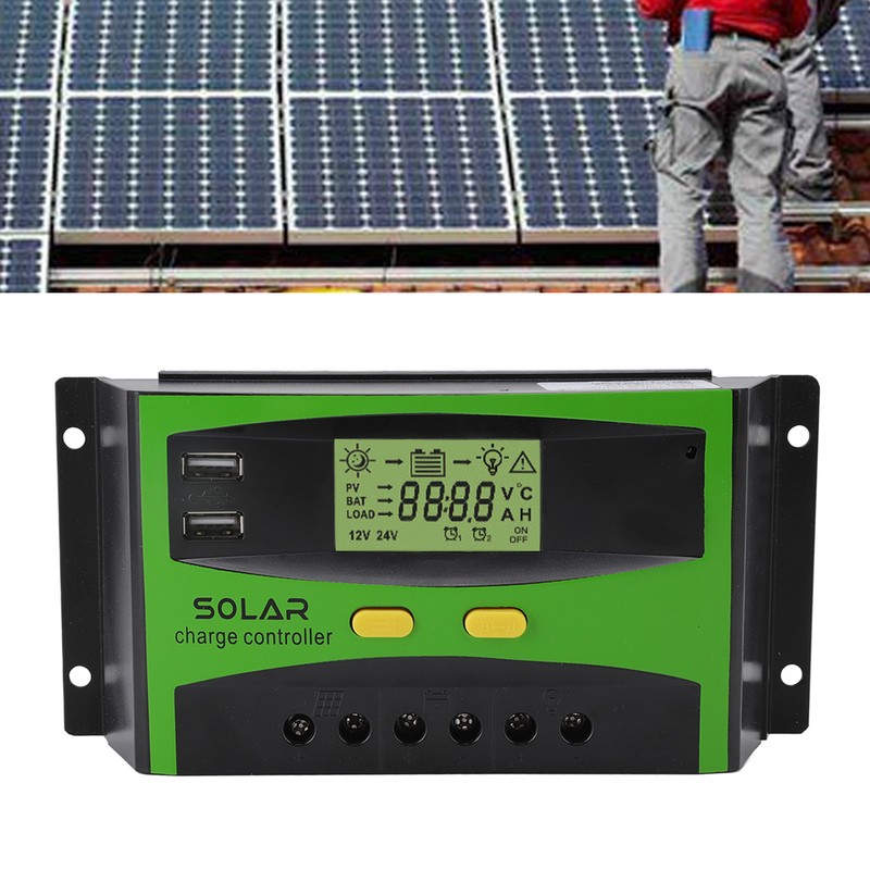 12V/24V PWM Solar Controller Dual USB Double Button Operation Solar