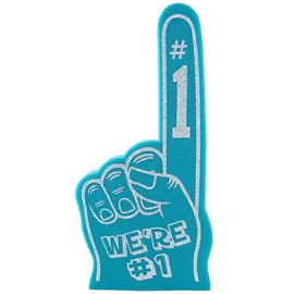 Finger We're Number 1 Foam Hand for All Occasions Cheerleading Pompom for Sports Exciting Colours Athletics Local Sport Events Games School Business Celebration Pom Poms 18 Giant Foam (Teal)
