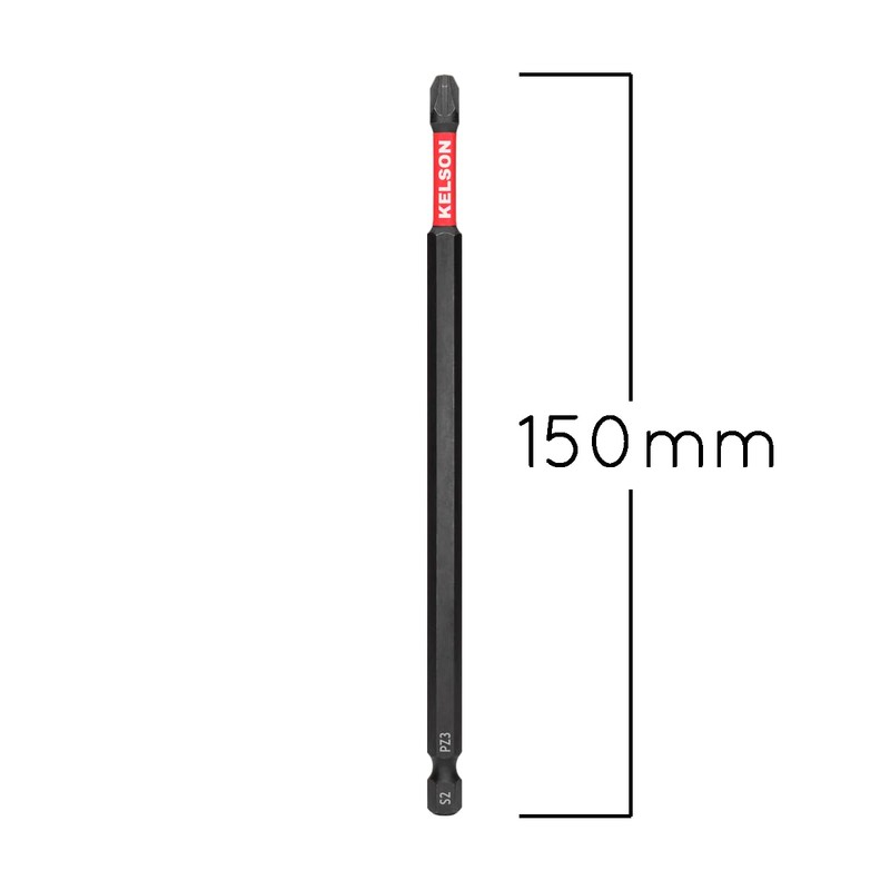 KELSON 20pcs PZ3 150mm Pozi 3 Impact Rated Screwdriver Bits