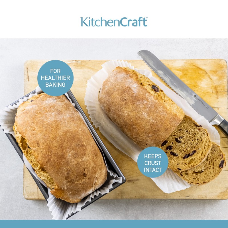 KitchenCraft Antihaft-Brotbackform-Backpapier für 907 g, 20 x 9 cm, Packung