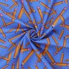 Mook Fabrics Cotton Back to School Tossed Pencils, Blue Cut