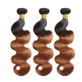 Ombre 1B30 Body Wave Bundles Black To Brown Human Hair Bundles Grade 8A Brazilian Remy Hair Weaves Extensions For Women 26 28 30 Inch