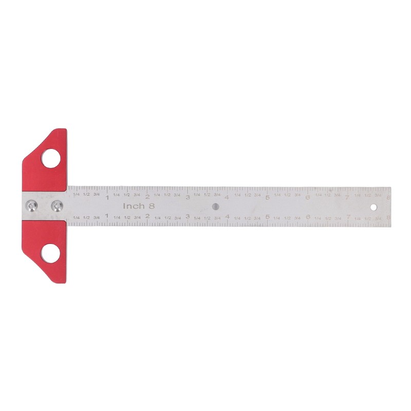 T Square Ruler 8in Drawing Metal Woodworking Layout Measuring Scriber