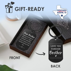 Rosa Vila Funny Brother Keychain, Sister to Brother Gift, Unique Funny Birthday Gifts for Adult Brother, Brother Gifts from Sister, Funny Gifts for Brother, Presents for Brother, Christmas, Gift-Ready