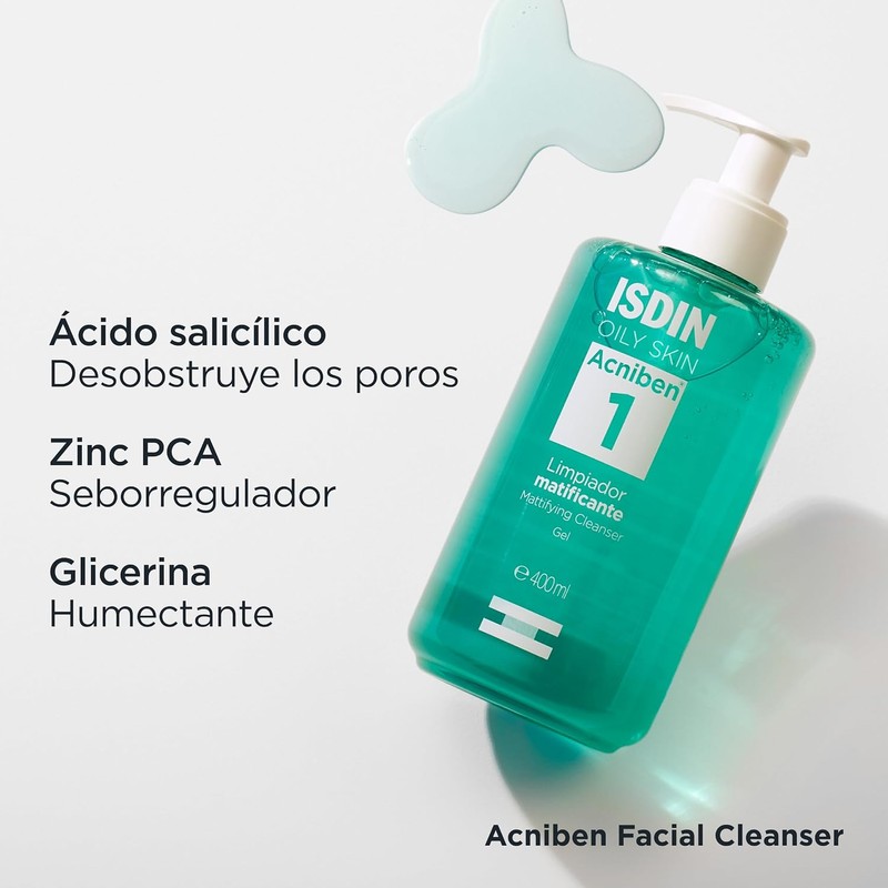 Isdin Acniben Gel Limpiador Matificante Piel Grasa 400ml