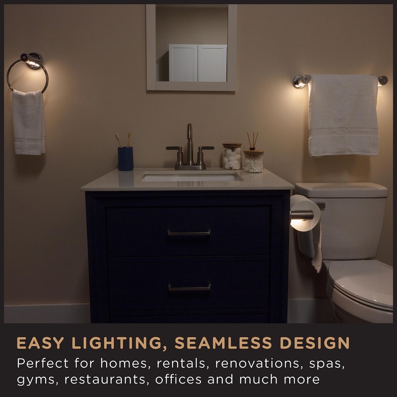 Enbrighten Toilet Paper Holder, Motion Sensing, Night Light, Battery Operated,