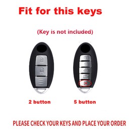 TECART Car Key Case Protector Key fob Holder Fit for Infiniti JX35 Q60 QX30 QX56 QX60 QX80 EX35 Accessories 5 Button Silver