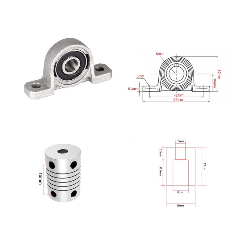 iYueMps 200 mm Linear Shaft T8 Threaded Spindle Vertical Set,