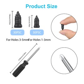 36pcs Tire Repair Rubber Studs, Vacuum Tire Repair Kit Spiral Rubber Studs, Tire Screw Plugs Quick Repair Tool, Motorcycle, Truck, Tractor Tire Flat Tire Repair Do-It-Yourself Tire Repair Studs