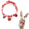 Hjvvr Cat Collar With Bell,Breakaway Pet Collar,Red Theme Strawberry Collar