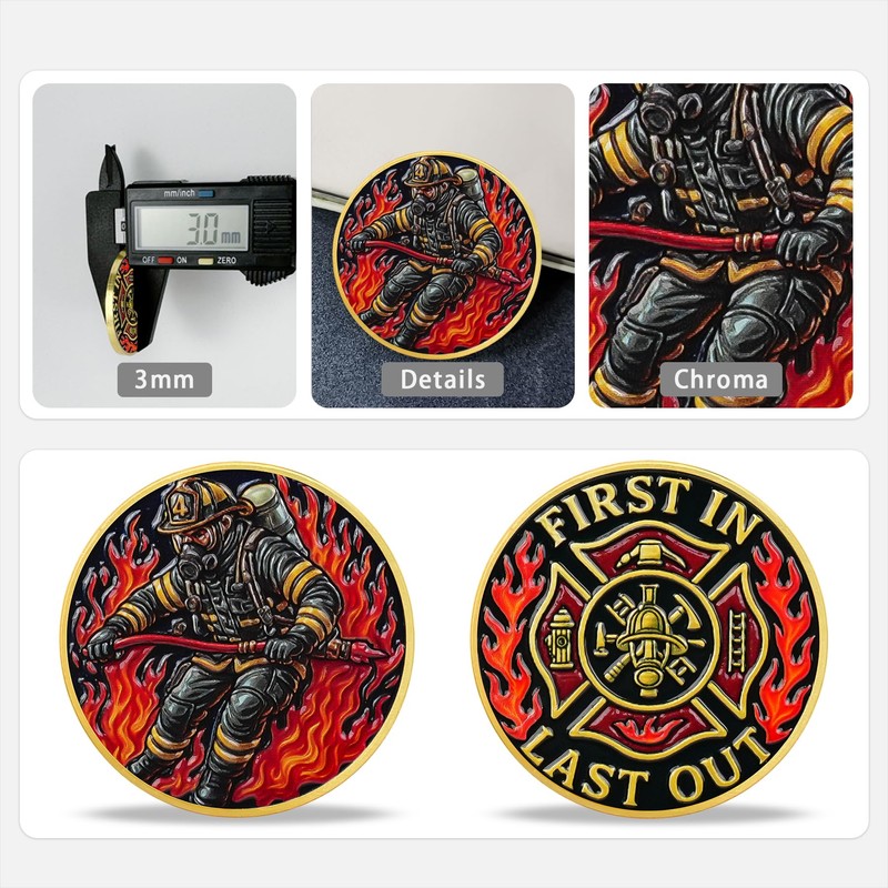 Fireline Guardian Firefighter Challenge Coin – Courage and Valor Memorial