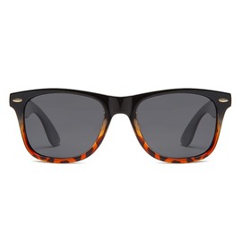 Long Keeper Polarised Sunglasses For Men Women Retro Sunglasses Unisex Original Classic Original Sun Glasses For Driving Fishing Outdoor Activities (Black Leopard Frame Grey Lens)