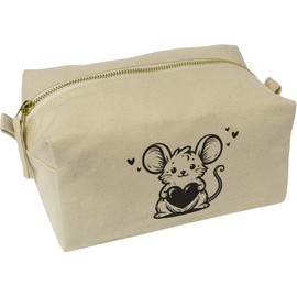 'Sweetheart Mouse' Canvas Wash Bag/Makeup Case (CS00039469)