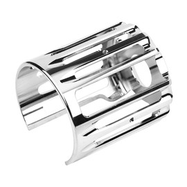 Ausla Motorradölfilterabdeckung CNC Aluminiumlegierung Universal Passform für Alle Modelle mit Chromfinish Wiederverwendbar