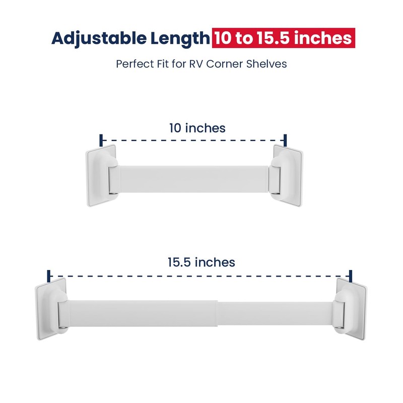 Adjustable RV Shower Corner Storage Bar- Durable Aluminum RV Corner