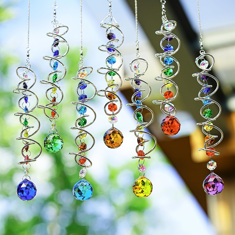 H&D HYALINE & DORA 7 Pack Crystal Suncatchers for Windows