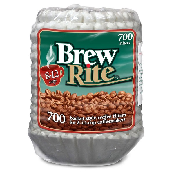 BREWRITE Brew Rite Coffee Filter-700 ct, 8-12 Cups, White