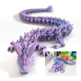 Dak Haan 30 ”Large 3D Dragon,Flexible Articulated,Crystal Dragon Toy,3D Printed Gift for Festival,Home Decoration, Executive Desk Decorations,Easter Gifts