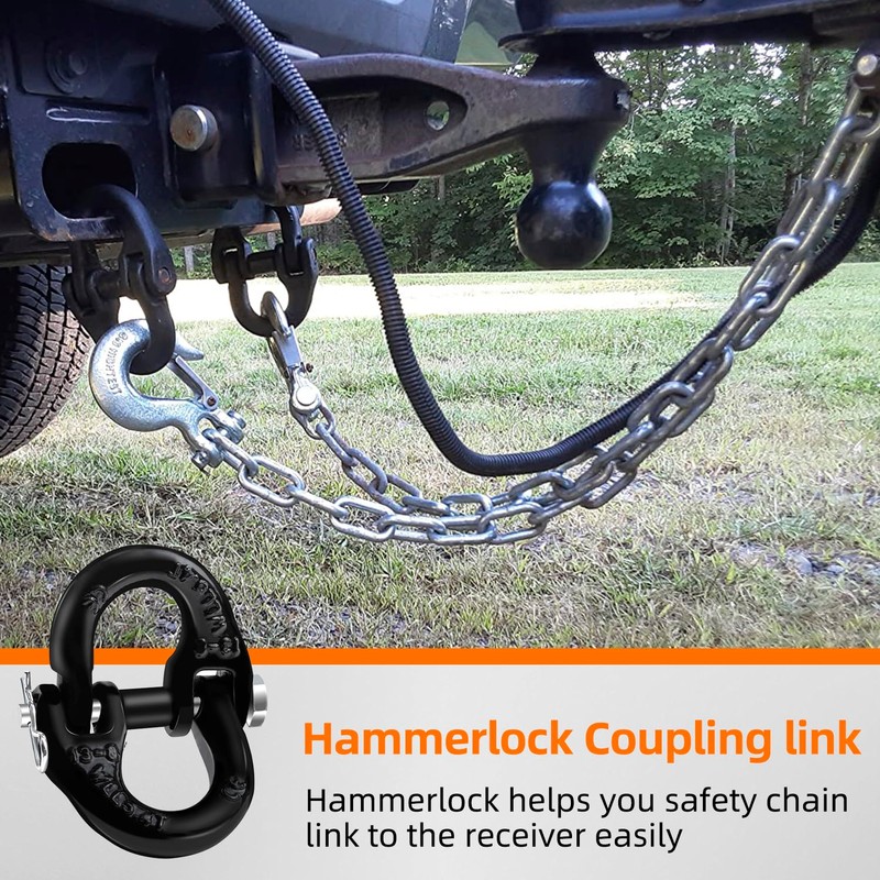 gemigard 1/2" Hammerlock Coupling Link Safety Chain Connector Link Tow