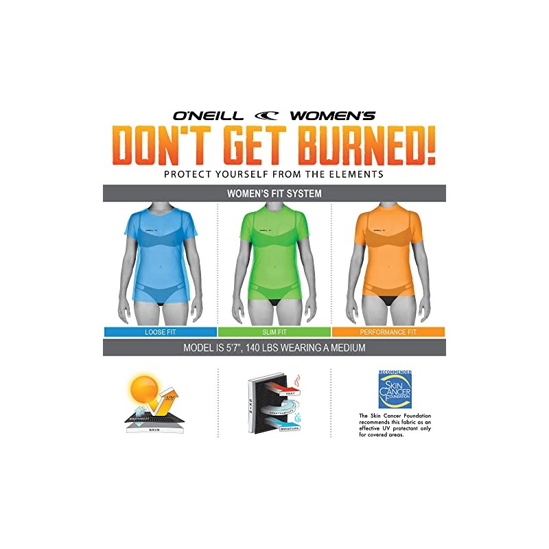 O'NEILL Wetsuits Women's Standard Side Print Short Sleeve Rash Guard,