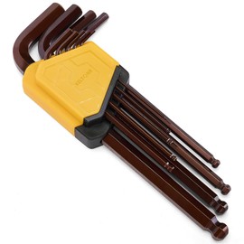 Fancytool Metric Hex Key Ball End S2 Alloy Bronze – 9PCS Metric Allen Wrench Set, S2 Steel, 1.5–10mm, 6.7in, for High Torque Jobs, DIY Repairs, Bike & Machine Maintenance