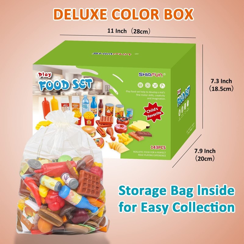 Shimfun 143 Piece Play Food for Kids Kitchen - Toy