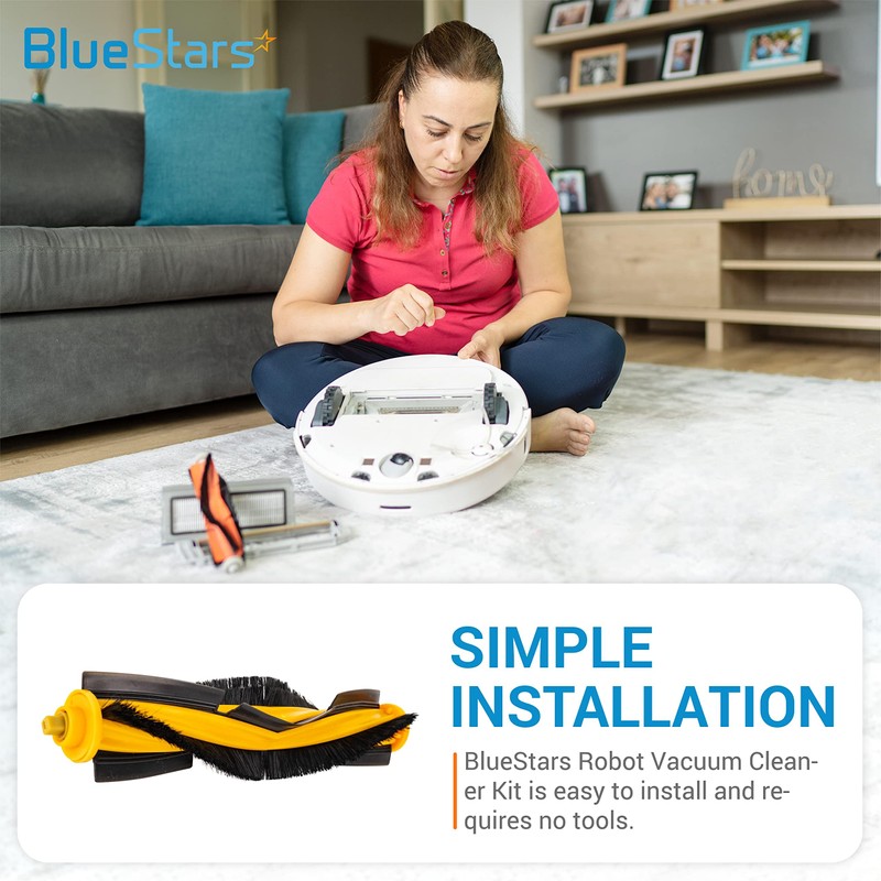 BlueStars 2-Pack Main Brush Rollers Replacement for Ecovacs Deebot OZMO