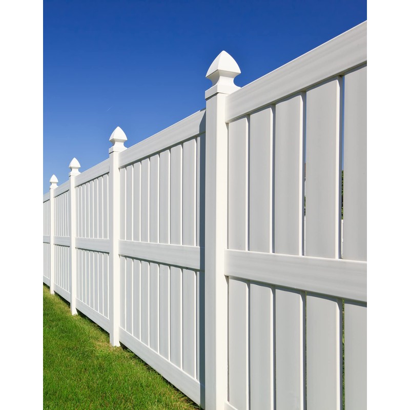 QWORK 4 Pack 5" Vinyl Fence Post Cap in Gothic